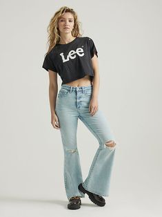 (Previously known as Vintage Modern High Rise Flare Jean) With enough extra flare-legged fabric to dress an entire decade, our High Rise Flare Jean isn't just a '70s throwback; it's the real deal. Rekindled from patterns in our archives, this high rise creates a beautifully trimmed waistline, followed by a snug-yet-comfortable fit in the seat and thighs and a 33" inseam length. With a wash inspired by a pair of archived bell bottoms, these look like they walked right outta Woodstock. Vintage Modern, Woodstock, Jeans Style, Bell Bottoms, Modern Vintage, Flare Jeans, Casual Pants, Comfort Fit, High Rise