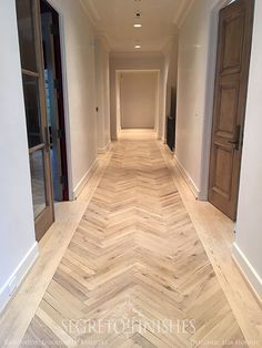 the interior french doors are installed in this hallway