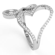 If you're looking for a unique 2 hearts diamond cocktail ring in solid 10k white gold, this exclusive marvel is affordable and beautiful. Wearing diamonds is purported to bring other benefits such as balance, clarity, and abundance. Genuine Diamonds: .28 carats Qty: 2 x 1mm Round H|I Qty: 80 x .9mm Round H|I All of our products are available in 925 Sterling Silver, Solid 10k/14k/18k Yellow/White/Rose gold. We also offer other(unlisted) gemstones and custom stone combinations like center stone su Double Heart Cubic Zirconia Rings With Diamond Accents, Open Heart Diamond Ring For Anniversary, Elegant White Gold Open Heart Diamond Ring, Silver Double Heart Diamond Ring, White Gold Cubic Zirconia Double Heart Rings, White Gold Diamond Heart Ring, Valentine's Day White Gold Cubic Zirconia Diamond Ring, Diamond Double Heart Ring For Anniversary, Cubic Zirconia Heart Ring In White Gold For Anniversary