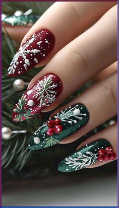 Looking for classy and cute pink and white nail designs? Check this post for the 90  best pink and white nails that we can't wait to copy this year to show off the feminine side. Holiday Nail Art Christmas, Christmas Naildesign, Classy Nail Art Ideas, Festive Nail Designs, Festive Nail Art, Glittery Nails, Cute Christmas Nails, Winter Nail Art