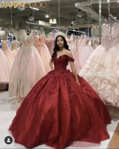 Quincera Dress Elegant, Red Satin Quinceanera Dress, Dark Red Quncie Dresses, Burgundy Quinceanera Dresses Mexican, Quencinera Dresses For Guest, Red Wine Quince Dress, Masquerade Quinceanera Ideas Dresses, Dark Red 15 Dresses Quinceanera, Dark Red Quince Dress With Sleeves