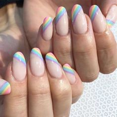 Gender Fluid, Color Rainbow, Coffin Nails Designs, Nail Polishes, Cute Acrylic Nails, Trendy Nails