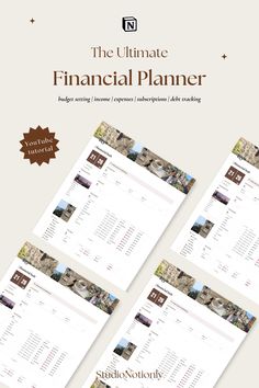 the ultimate financial planner is displayed in three different screens, including one for each page