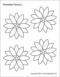 four flower designs with the words pansiesia flowers in black ink on white paper