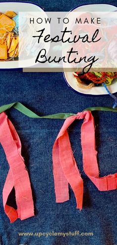 how to make festive bunting with ribbon on the bottom and hot dog buns in the middle