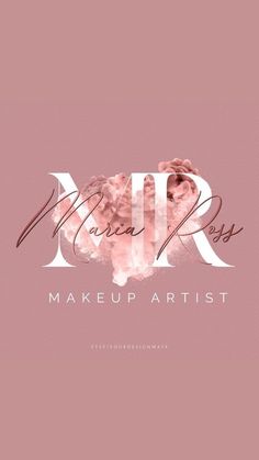 the words makeup are written in pink and white on a pink background with an image of a