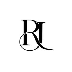 the letter r is made up of two letters, one black and white with an elegant design