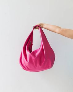 PINK - Large hobo Bag, pink soft leather hobo bag, leather hobo bag, hobo bag large, pink leather ba