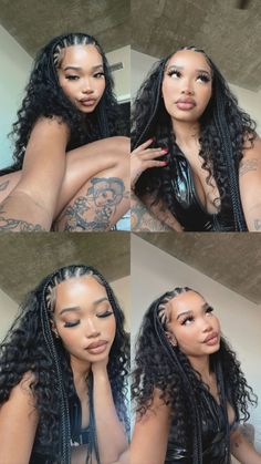 Trendy Hairstyles For Black Women, Stitch Feed In Braids, Curly Hair Sew In, Feed In Braids, Cute Box Braids Hairstyles, Quick Braided Hairstyles, Protective Hairstyles Braids, Pretty Braided Hairstyles