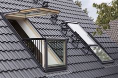 an image of a roof with windows on it