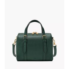 This leather in viridian green satchel features 1 zipper pocket, 2 slide pockets, 1 slide pocket and 1 adjustable & detachable crossbody strap with 2 adjustable top handles. Fossil leather products support responsible manufacturing via the Leather Working Group. Fossil Handbags Satchel, Green Leather Handbags, Fossil Leather Handbags, Fossil Bags Dillard's, Fossil Skylar Satchel, Fossil Rachel Satchel, Fossil Purses And Handbags, Fossil Ryder Satchel, Fossil Purses