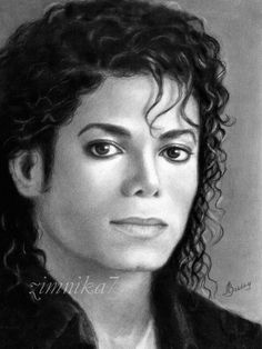 a black and white drawing of michael jackson