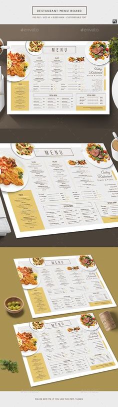 an image of a menu with food on it