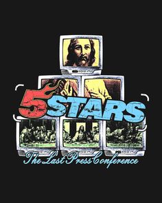 the cover art for five stars'album, featuring an image of jesus and his guitar