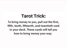 the words tarot trick written in black and white are shown on a white background