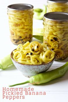 homemade pickled banana peppers in mason jars