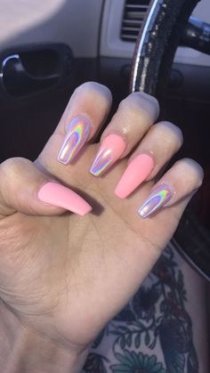 Follow: @Tropic_M for more ❄️ Instagram:@glizzypostedthat💋 Acrylic Nails Stiletto, Nails Tumblr, Pink Nail, Coffin Nails Designs, Pretty Acrylic Nails, Nail Color