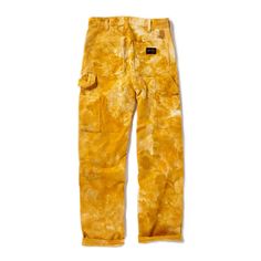 Deadstock vintage Stan Ray painter pant in durable cotton twill, dyed a la a chic carhartt. Each piece is one of a kind and individually hand dyed using low impact dyes. Features a high waisted, vintage silhouette, slim through the hips with a straight leg, carpenter pockets and a zip fly. Size up for a slouchier fit. 100% cotton Hand dyed in Philadelphia. Each piece is individually hand dyed and will vary in color + pattern. Gaga Outfits, Dyed Clothes, Ty Dye, Flat Felled Seam, Oc Stuff, Painters Pants, Pants Details, Vintage Silhouette, Vintage Fits