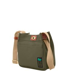 A Total Classic  Style is effortless with this organized crossbody, crafted from stunning 100% Egyptian cotton canvas, woven in Italy, and with secure 14k gold-plated turnlock hardware. Green Leather Trim Crossbody Shoulder Bag, Canvas Crossbody Shoulder Bag With Snap Closure, Functional Everyday Shoulder Bag With Snap Closure, Functional Shoulder Bag With Snap Closure For Everyday, Italian Logo, Forest Style, Dooney And Bourke, Dooney & Bourke, Egyptian Cotton