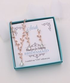 the bridesmaid necklace is in its gift box