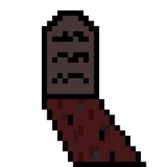 an old - school pixel art image of a red tie with black dots on it