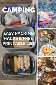 camping packing hacks and free printable list