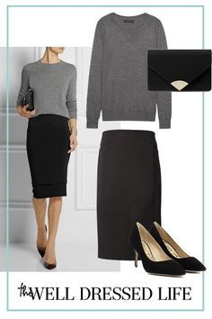 Work Outfit Inspiration, Skirt Diy, Mode Casual, Black Women Fashion, Wear To Work, 가을 패션