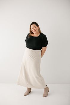 With the look of real denim but the feel of a quality knit, comfort is the key element in our exclusively designed Caroline skirt. The quick, pull-on style makes this skirt an effortless option for wherever your day might take you - running errands, making dinner, playing with the kids, or a quick trip to the coffee shop to grab your favorite latte. Exclusively designed by us with you in mind! Soft, comfortable knit denim fabric Light Khaki 65% Cotton 30% Polyester 5% Spandex All Other Colors 70 Relaxed Knit Skirt For Fall, Knit Relaxed Skirt For Fall, Everyday Fall Lined Skirt, Casual Knit Skirt For Work, Fall Fitted Bottoms For Everyday, Casual Everyday Pencil Skirt, Casual Stretch Skirt For Everyday, Everyday Lined Midi Skirt, Casual Fitted Everyday Skirt