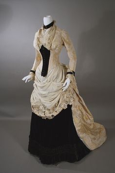 1880's, black and (off) white 1880s Fashion