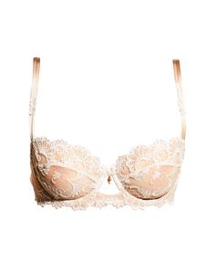 Lise Charmel Dressing Floral Demi-Cup Bra | Neiman Marcus Demi Cup Bra, Demi Cup, Sheer Bra, Cup Bra, Monogrammed Items, Scalloped Edges, Bra Cups, Lace Overlay, Cotton Spandex