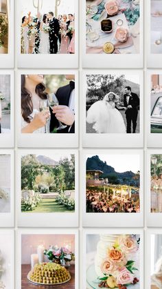 a collage of photos with wedding pictures