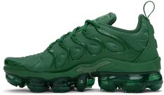 Low-top bonded jersey sneakers in green. · Rubber overlay and reflective trim throughout · Lace-up closure · Logo bonded at padded tongue · Webbing pull-loop at padded heel collar · Swoosh hardware at outer side · Jersey lining · Semi-transparent rubber sole with VaporMax Air technology Please note that this item may be shipped only within North America. Supplier color: Bicoastal/Metallic silver/Chrome Green Breathable Lace-up Custom Sneakers, Custom Green Sneakers With Breathable Round Toe, Functional Green Sneakers With Abzorb Midsole, Green Synthetic Sporty Running Shoes, Green Breathable High-top Custom Sneakers, Green High-top Custom Sneakers For Sports, Sporty Green Custom Sneakers For Streetwear, Green Custom Sneakers With Boost Midsole For Sports, Casual Green Sneakers With Air Max Cushioning