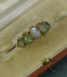 Rare Georgian 18ct Gold and Five Moonstone Half Hoop Band Ring | eBay Half Infinity Ring, Different Color Wedding Rings, Engagement Rings Gold And Green, Ancient Wedding Rings, Pearl And Emerald Engagement Ring, Local Eclectic Jewelry, Georgian Rings Antique, Engagement Rings With Pearls Accents, Different Gemstones Engagement Rings