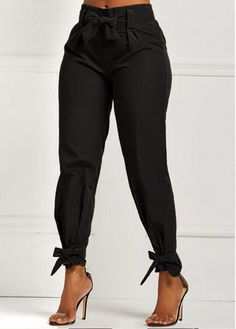 Color:Black;Size:XXL;Package Contents:1 X Pants , 1 X Belt; Peplum Jumpsuits, Dress Swimwear, Cruise 2023, Mid Waist Pants, Swimwear Suits, Black Bow Tie, Sweatsuit Set, Fashion Bottoms, Blue Jumpsuits