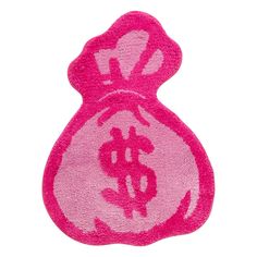 Pink Money Bag Tufted Accent Rug AESTHETIC_Soft Girl SUB CATEGORY_Rugs Pink Money Bag, Preppy Aesthetic Room, Pink Money, Y2k Room Decor, Girls Rugs, Preppy Grunge, Graphic Rug, Aesthetic Room Ideas, Funky Home Decor