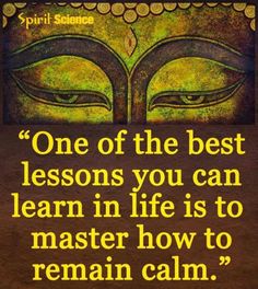 a buddha quote with the words one of the best lessons you can learn in life is to master how to remain calm