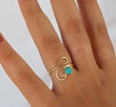 "14K gold Turquoise ring, Adjustable Stone ring Bohemian gold ring, 14K Blue ring. Available also with blue opal, turquoise, and garnet, in sterling silver or Gold plated. 🌸 Product details: Handmade ring 🌸 Measurements: Weight - 1.8g Width of the ring at the top - 0.57\" (1.45 cm) Stone diameter - 0.23\" (6 mm) 🌸Materials: 14K solid gold Turquoise 🌸 More info: All my jewelry is carefully wrapped and shipped in a lovely gift box, ready to be given as a gift. ♥ For more 14K gold rings click h Victorian Gold Ring, Gold Turquoise Ring, Rings For Women Unique, Unique Gold Rings, Ring Wrap, Gold Rings For Women, Turquoise Gold Ring, Blue Opal Ring, Lace Ring