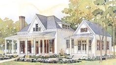 this is an artist's rendering of these country house plans for the front of their home