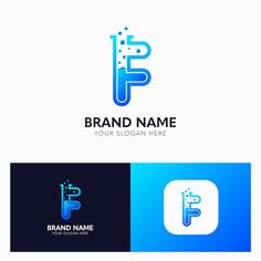 letter p logo design with blue and purple colors