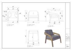 an image of a chair with measurements for the seat and back side, as shown in this