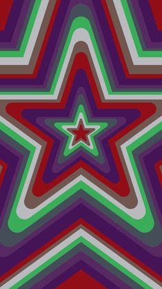 an abstract star pattern in purple, green and red