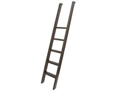 a wooden ladder is shown against a white background, with the bottom section leaning up