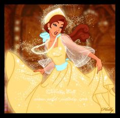 an animated image of princess aurora from disney's beauty and the beast