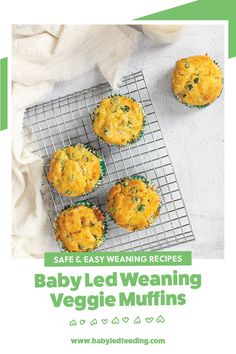 the baby led weaning veggie muffins are cooling on a wire rack