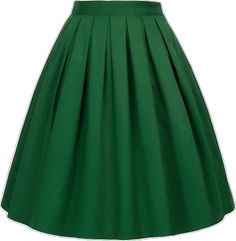 Green Pleated Full Skirt, Green Pleated A-line Skirt, Retro Green A-line Skirt, Green A-line Pleated Lined Skirt, Green Fitted Flared Pleated Skirt, Green Relaxed Knee-length Mini Skirt, Green Knee-length Skirt, Green A-line Gathered Skirt, Green A-line Skirt With Gathered Details