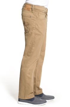 Ultra-comfortable stretch-twill pants in a straight-leg fit are a great five-pocket alternative to everyday denim. 15 1/2" leg opening; 10 1/2" front rise; 15 1/2" back rise (Size 32 x 32) Zip fly with button fly Five-pocket style 98% cotton, 2% elastane Machine wash, dry flat Imported Twill Pants, Khaki Pants, Straight Leg, Nordstrom, Pants, Trousers