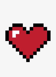 a pixel heart with the letter f in it