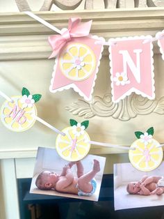 "Celebrate your Little Girls Birthday with this Yellow & Pink Beautiful Lemon  Birthday High Chair Banner  ONE + Photo BANNER  39.99 Sparkle everything us  party decorations:    Add style and sparkle to your Lemonade birthday party with this sparkly banner.  This festive Lemonade ONE & PHOTO BANNER  will surely be a conversation piece at any party, event, photo shoot, cake smash, as a photo prop or in any home. The YELLOW and PINK color sheme would be perfect for a girl SUMMER birthday party. Panels are 5.5 for the One banner  with the WHITE LETTERS and are connected with white Satin ribbon and bows on each end. The letters and the Lemons are made out of high quality glitter card stock. Every item in our shop is made with the highest quality materials, from the paper to the ribbon!  Also i Pink Lemonade Smash Cake, Lem-one-ade Party, Lemon First Birthday Theme, Lemon Birthday Theme, Lemonade First Birthday Party, Lemonade Banner, Pink Lemonade Birthday Party, Halfway To One, Snowflake Birthday Party