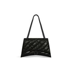 Women's Crush Medium Chain Bag Quilted in Black | Balenciaga US Black Balenciaga, Balenciaga Women, Balenciaga Bag, Blue Quilts, Designer Shoulder Bags, Mini Handbags, Boutique Online, Chain Bag, Woman Crush