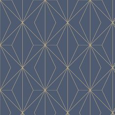 a blue and gold wallpaper with geometric lines in the middle, on a dark background